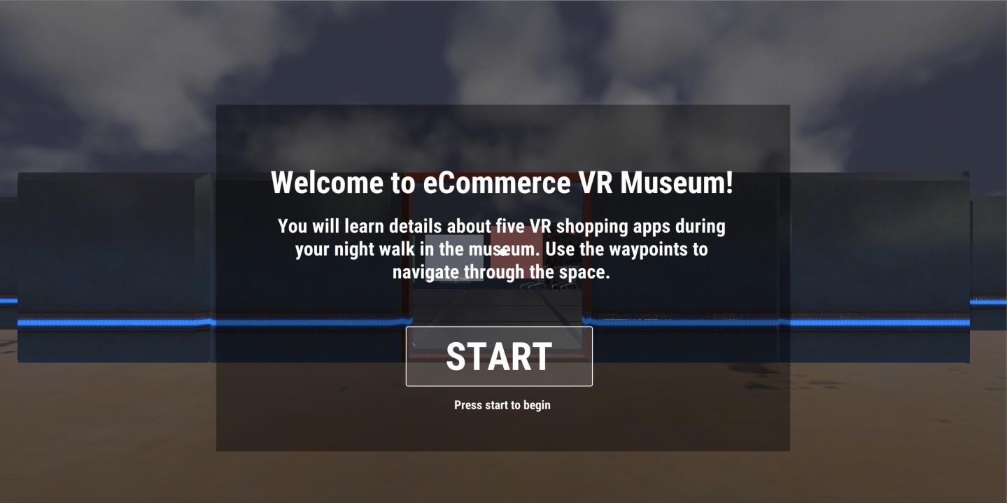 Info canvas with start button